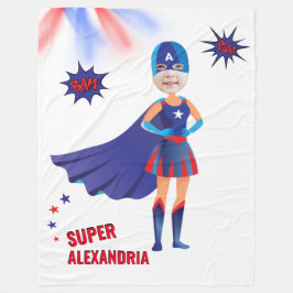 Superhjälten USA Stunning Girl Fantastisk Birthday Fleecefilt