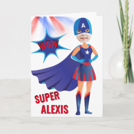 Superhjälten USA Stunning Girl Fantastisk Birthday Kort