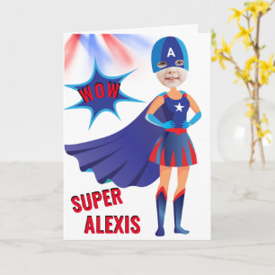 Superhjälten USA Stunning Girl Fantastisk Birthday Kort
