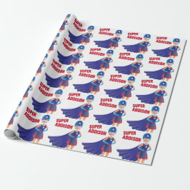 Superhjälten USA Stunning Girl Fantastisk Birthday Presentpapper