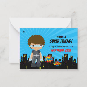 Superhjälten Valentine Card - Boys African America Anteckningskort