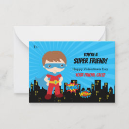 Superhjälten Valentine Cards - Boys Tecknad School Anteckningskort