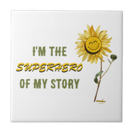 Superhjälten White Ceramic Tile av Poet Adiela Ako Kakelplatta