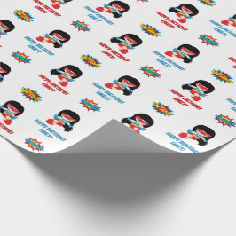 Superhjälten Wrapping Papper (Girl Personlig Namn) Presentpapper
