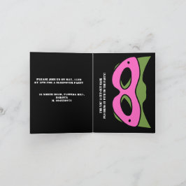 Superhjältepojke Rosa & Grön Spel Avatar och maske Inbjudan