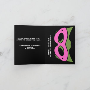 Superhjältepojke Rosa & Grön Spel Avatar och maske Inbjudan