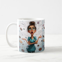 Superhjältesjuksköterska i vintage-seriestil kaffemugg