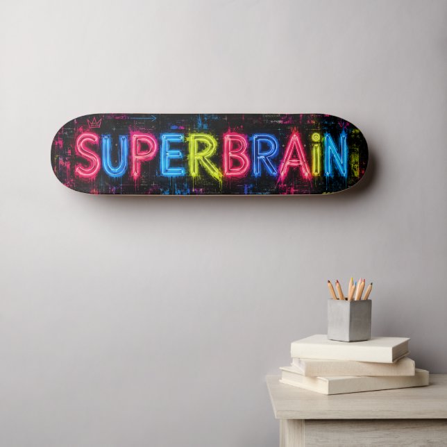 Superhjärna AI Mini Skateboard Bräda 18,5 Cm (Väggkonst (Horz))