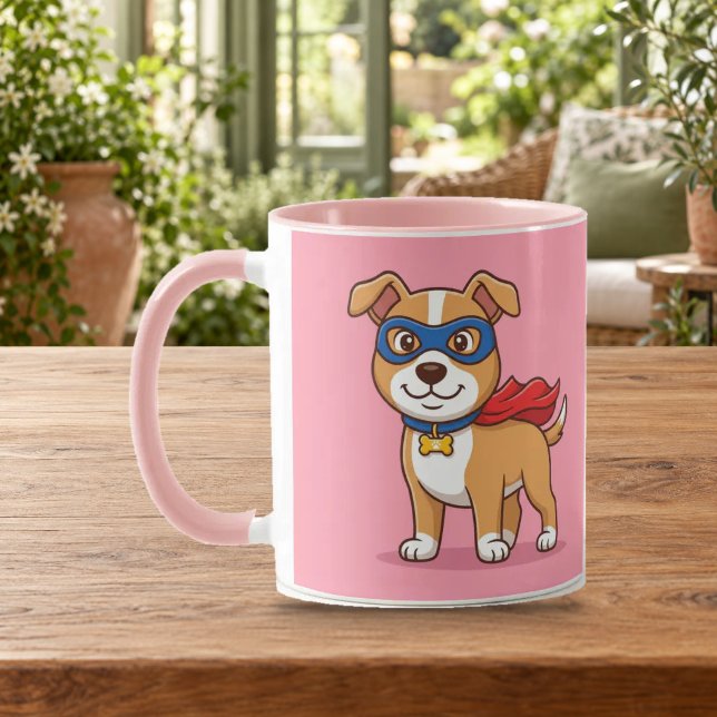 Superhund Hero Rosa Kombomugg Mugg (Skapare uppladdad)