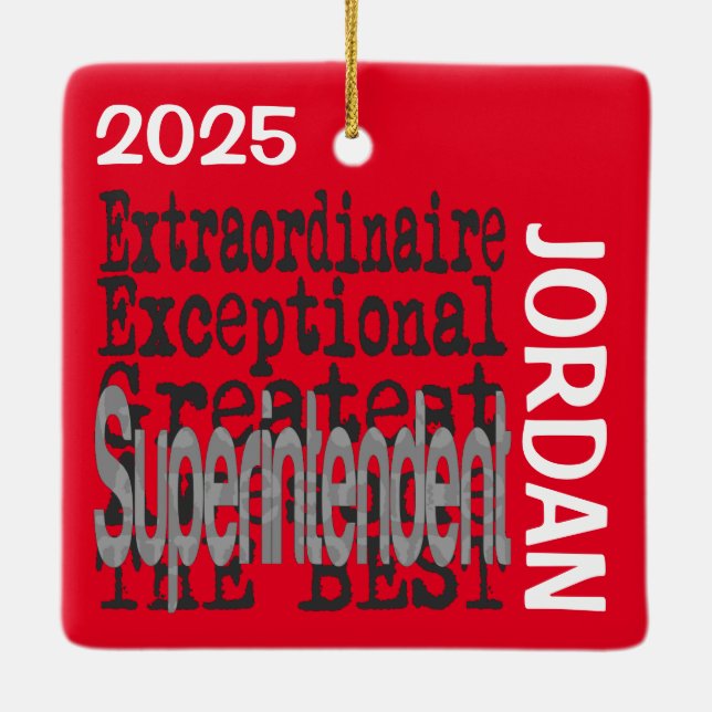 Superintendent Extraordinaire-ANPASSNINGSBAR Julgransprydnad Keramik (Baksida)