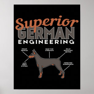 Superior German Engineering Doberman Hund Poster