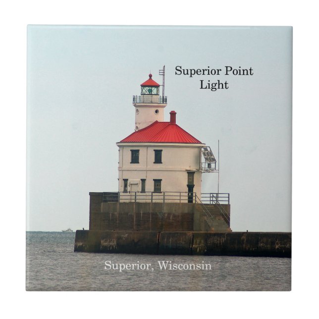 Superior Point Lighthouse-platta Kakelplatta (Framsidan)