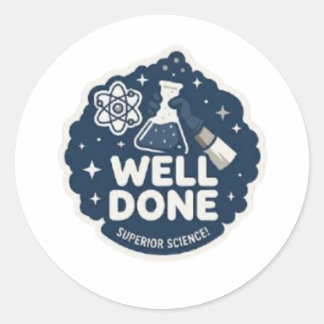 Superior Science Well Done Teacher Reward Sticker Runt Klistermärke