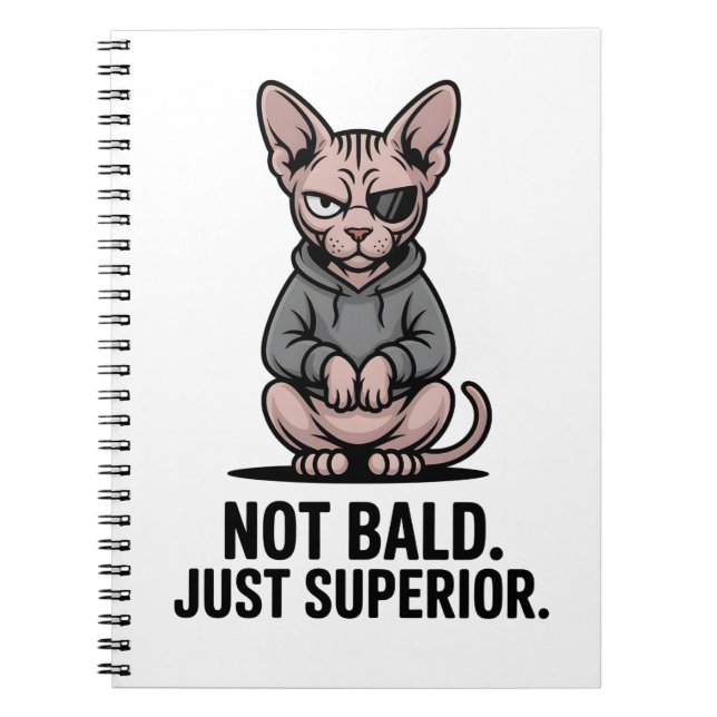 Superior Sphynx Cat Attitude Illustration Anteckningsbok (Framsidan)