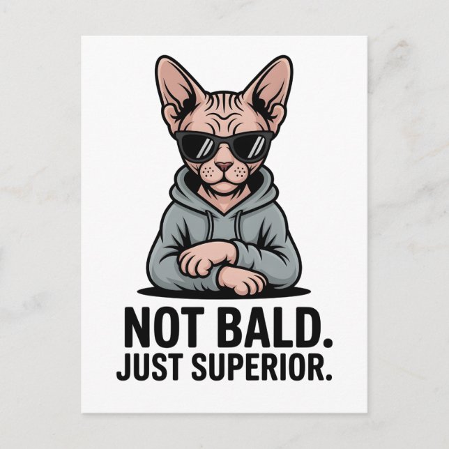 Superior Sphynx Cat Sarcastic Attitude Art Vykort (Framsida)