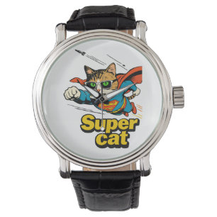 Superkatt flyger med fisk armbandsur