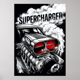 Superladad Muscle Car-plakat Poster