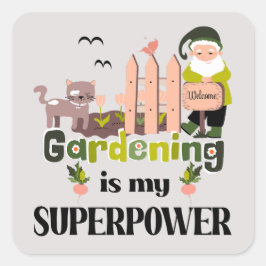  supermakt, Cute Gardener Fyrkantigt Klistermärke