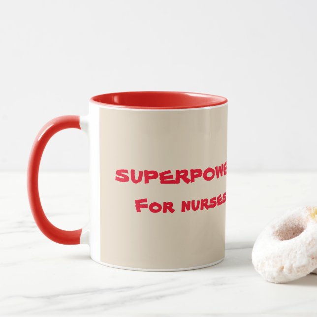 Supermakt till sjuksköterskor Kaffelval Mugg (Med munk)