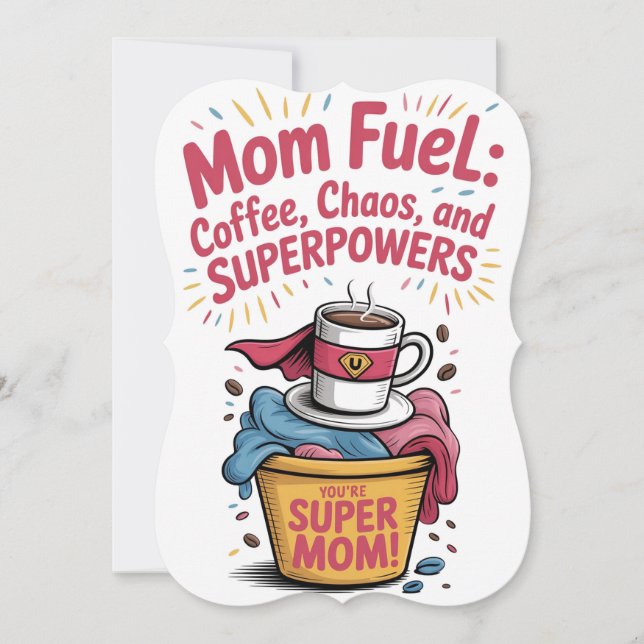 Supermamma Coffee Power Julkort (Framsida)
