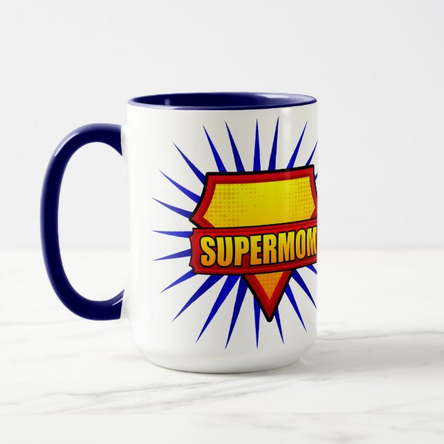 Supermamma Skydd Pop Art Mugg (Vänster)