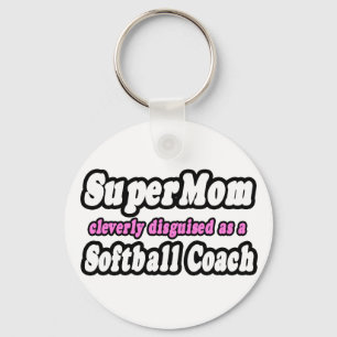 SuperMamma...Softball Coach Nyckelring