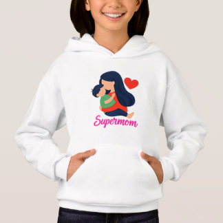 Supermamma Söt mamma och barn barn hoodie T Shirt