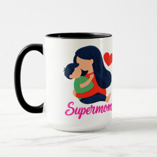 Supermamma Söt mamma och barn kaffemugg