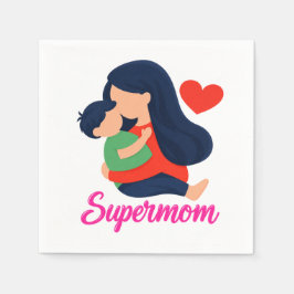 Supermamma Söt mamma och barn pappersservett