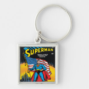 Superman #24 fyrkantig silverfärgad nyckelring
