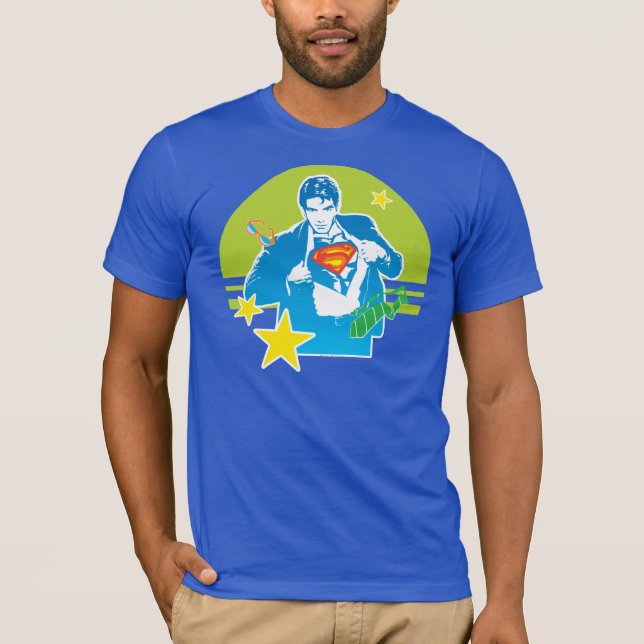 Superman 80's Stil T Shirt (Framsida)