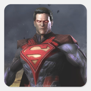 Superman Alternate Fyrkantigt Klistermärke