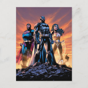 Superman, Batman och  kvinnlig treenighet Vykort