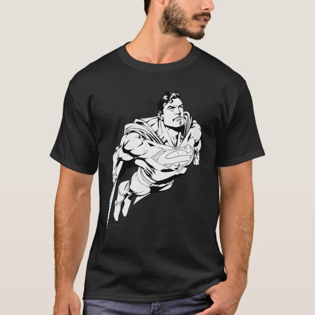 Superman Black and White 1 T Shirt (Framsida)