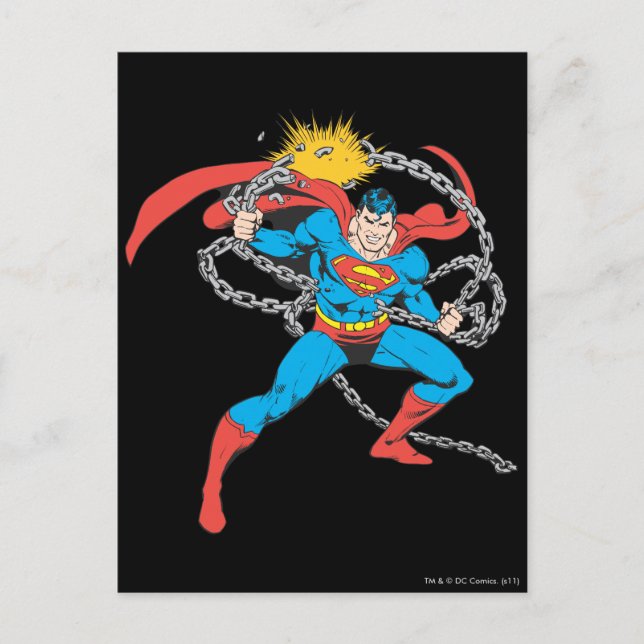 Superman Breaks Chains 3 Vykort (Framsida)