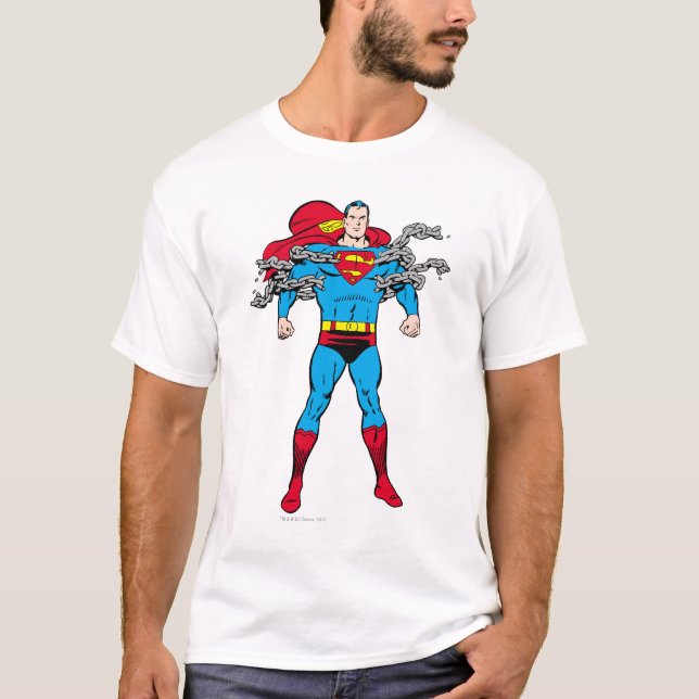 Superman Breaks Chains T Shirt (Framsida)