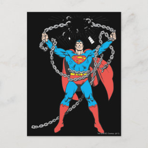 Superman Breaks Chains Vykort
