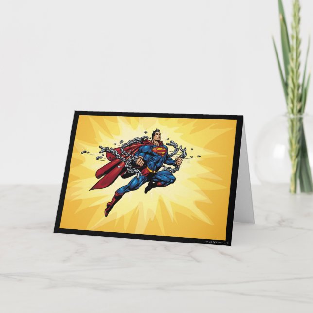Superman bryter kedjor kort (Framsida)