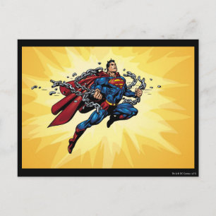 Superman bryter kedjor vykort