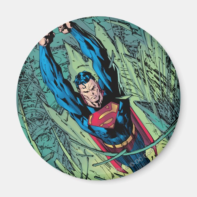 Superman bryter sig igenom magnet (Framsidan)