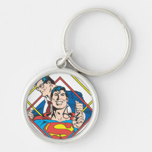 Superman/Clark Kent Rund Silverfärgad Nyckelring