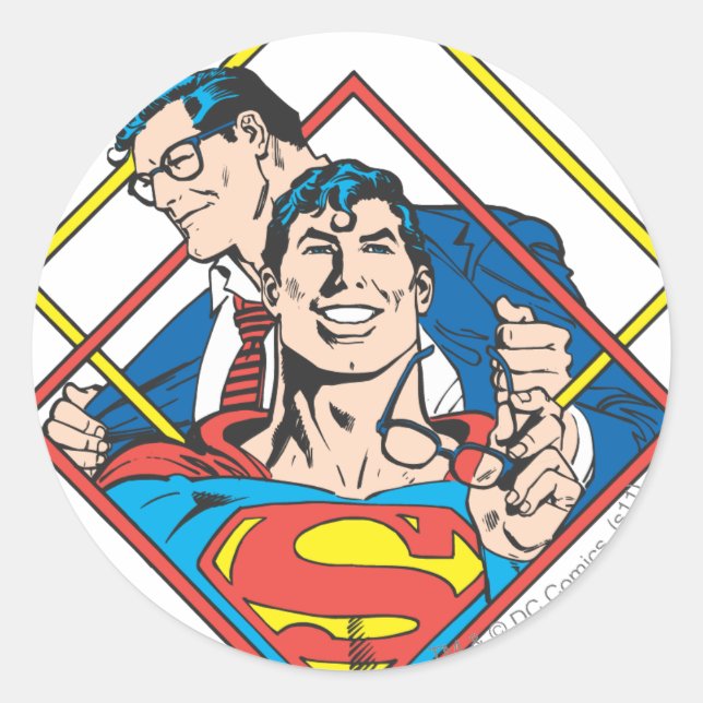 Superman/Clark Kent Runt Klistermärke (Framsida)