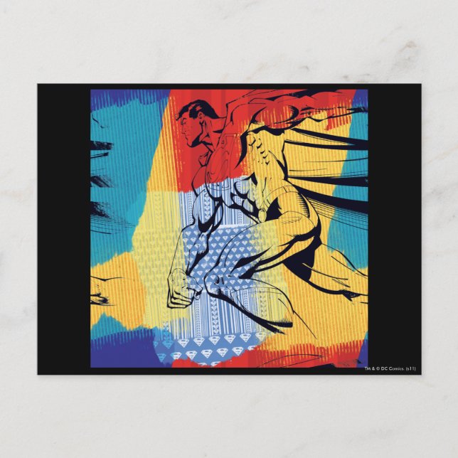 Superman Colorful Vykort (Framsida)