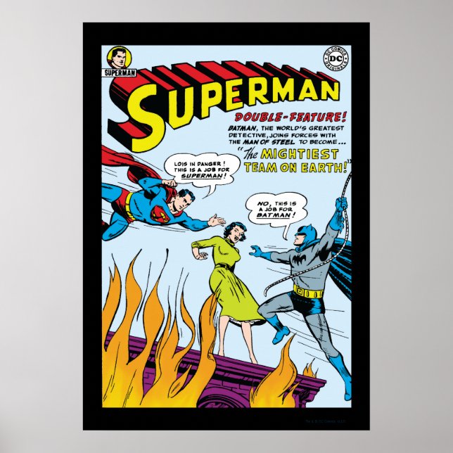 Superman (Dubbla-Feature with Batman) Poster (Framsidan)