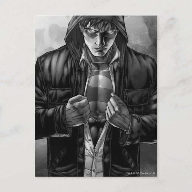Superman Earth Cover - Black and White Vykort (Framsida)