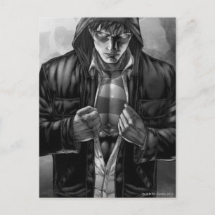 Superman Earth Cover - Black and White Vykort