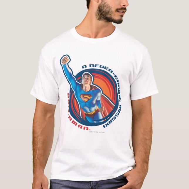 Superman en Uppdrag som aldrig slutar Tee Shirt (Framsida)