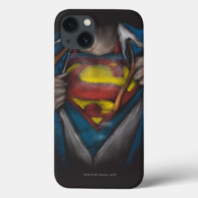 Superman | Färgad kalvfärgsskiss (Baksida)