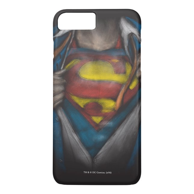 Superman | Färgad kalvfärgsskiss Case-Mate iPhone Skal (Baksida)