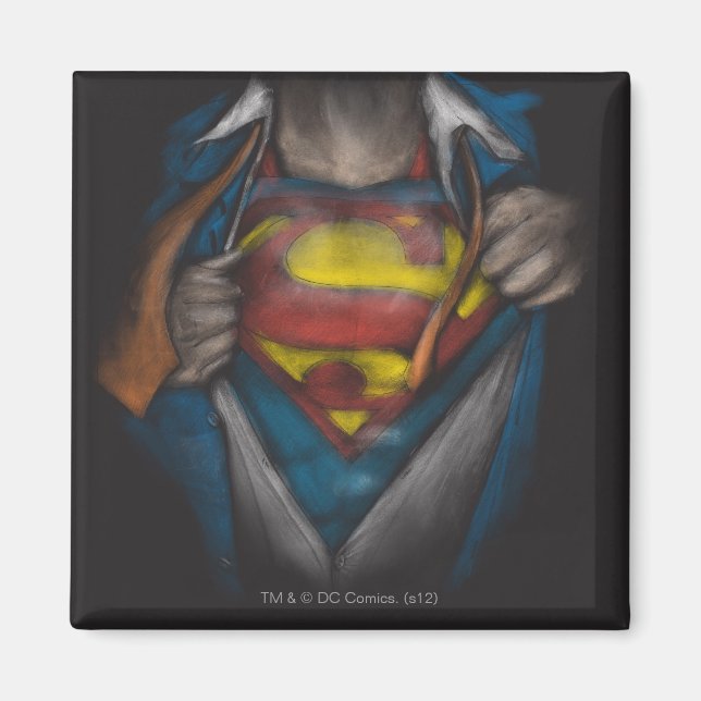 Superman | Färgad kalvfärgsskiss Magnet (Framsidan)